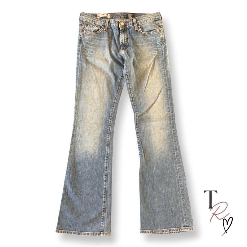 Vintage Red Engine Y2K Low Rise Bootcut Denim Vintage Distressed Size 31